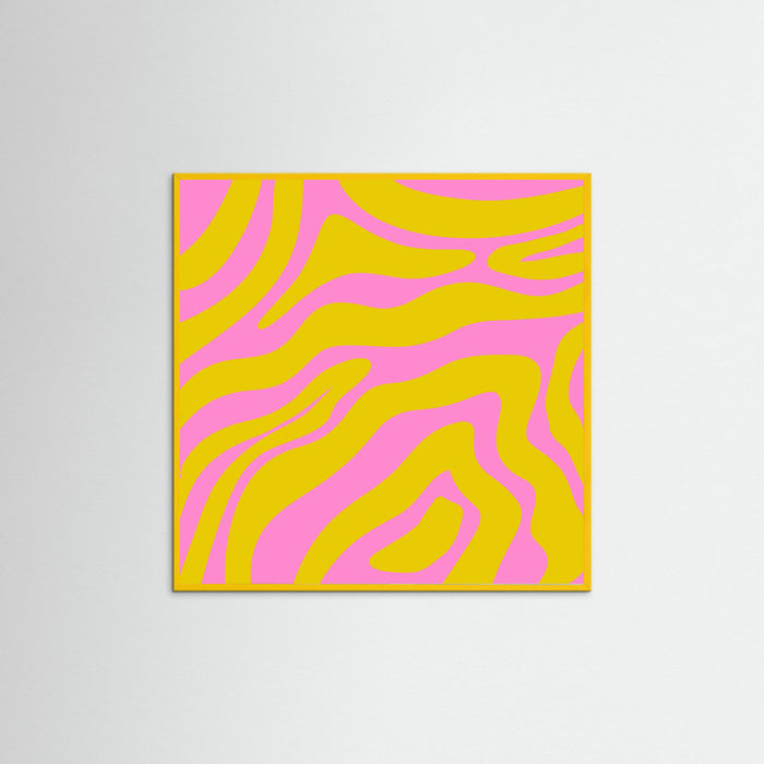 Yellow Wood Abstract Lines and Yellow and Pink Poster