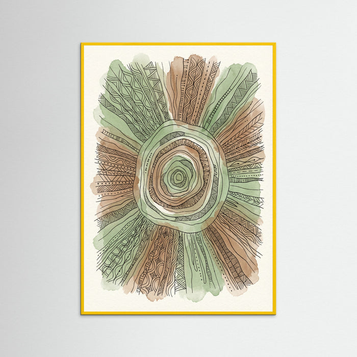 Yellow Wood Abstract Pattern Bands