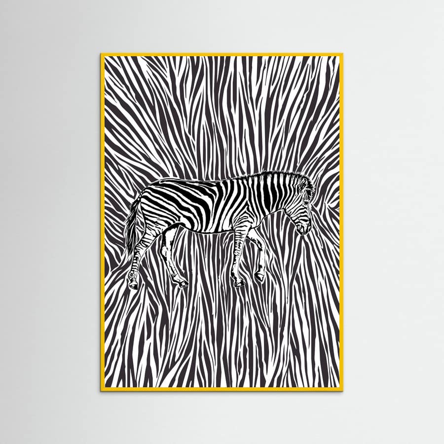 African Zebra striking camouflage -juliste – juliste ja taidepainatus