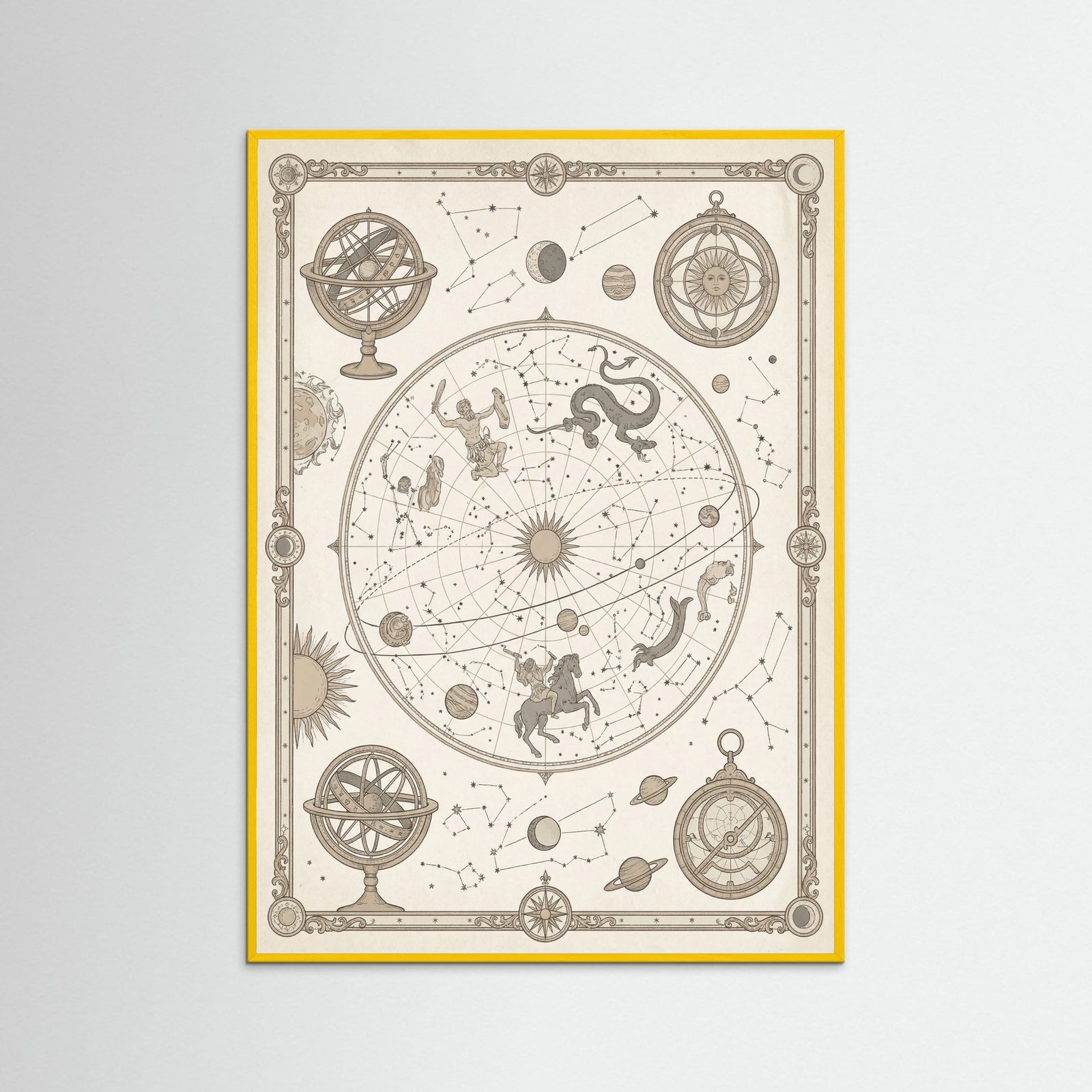 Yellow Wood Aged World Atlas