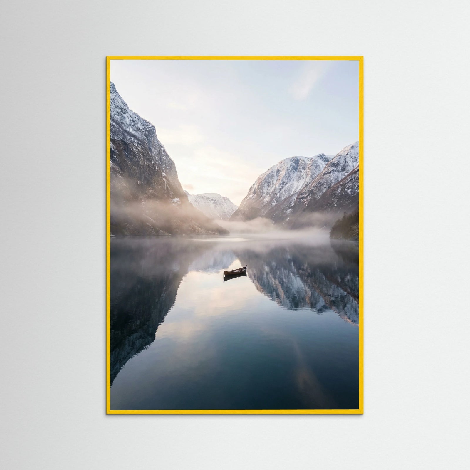 Yellow Wood Alpine Lake Serenity Gray
