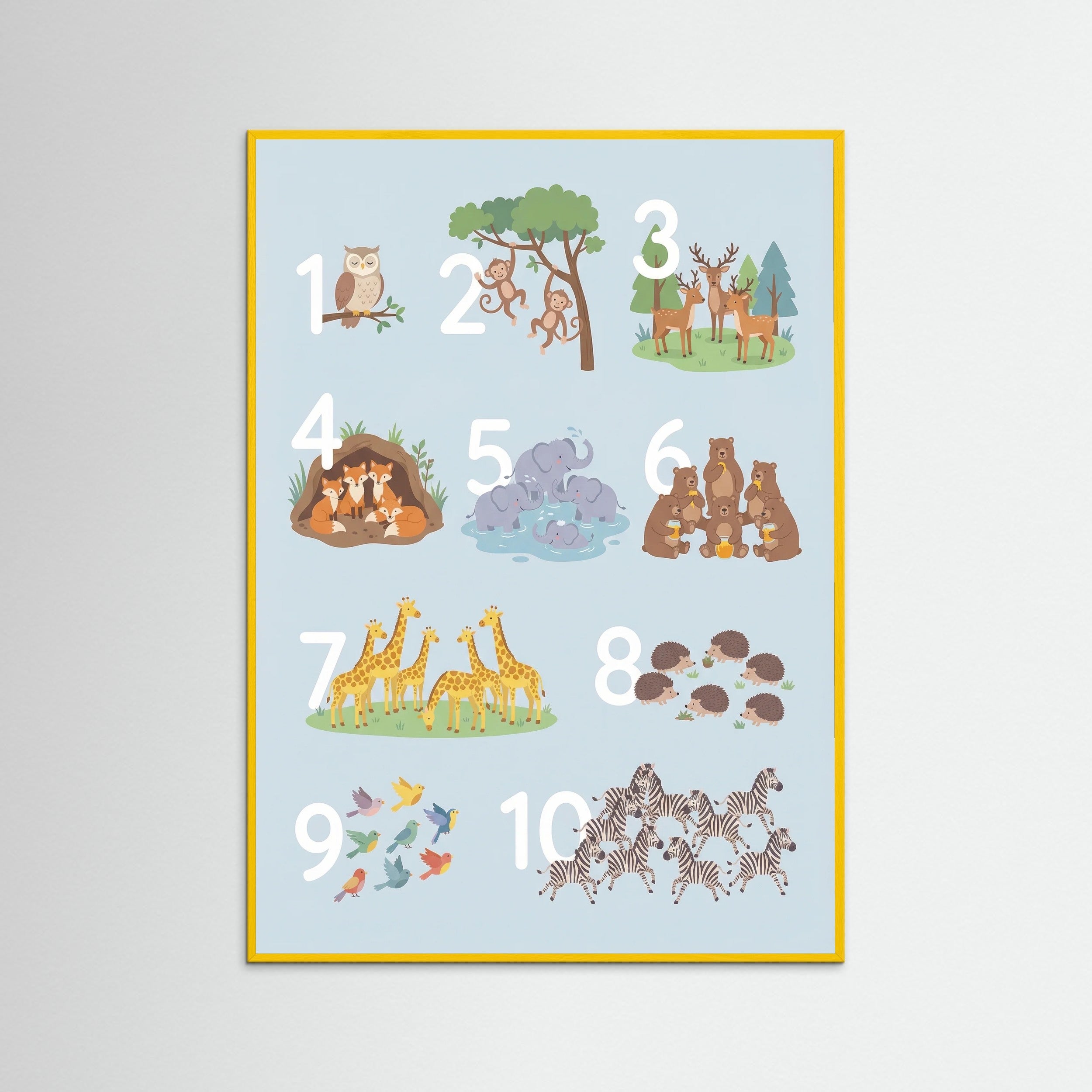 Yellow Wood Animal Alphabet Chart
