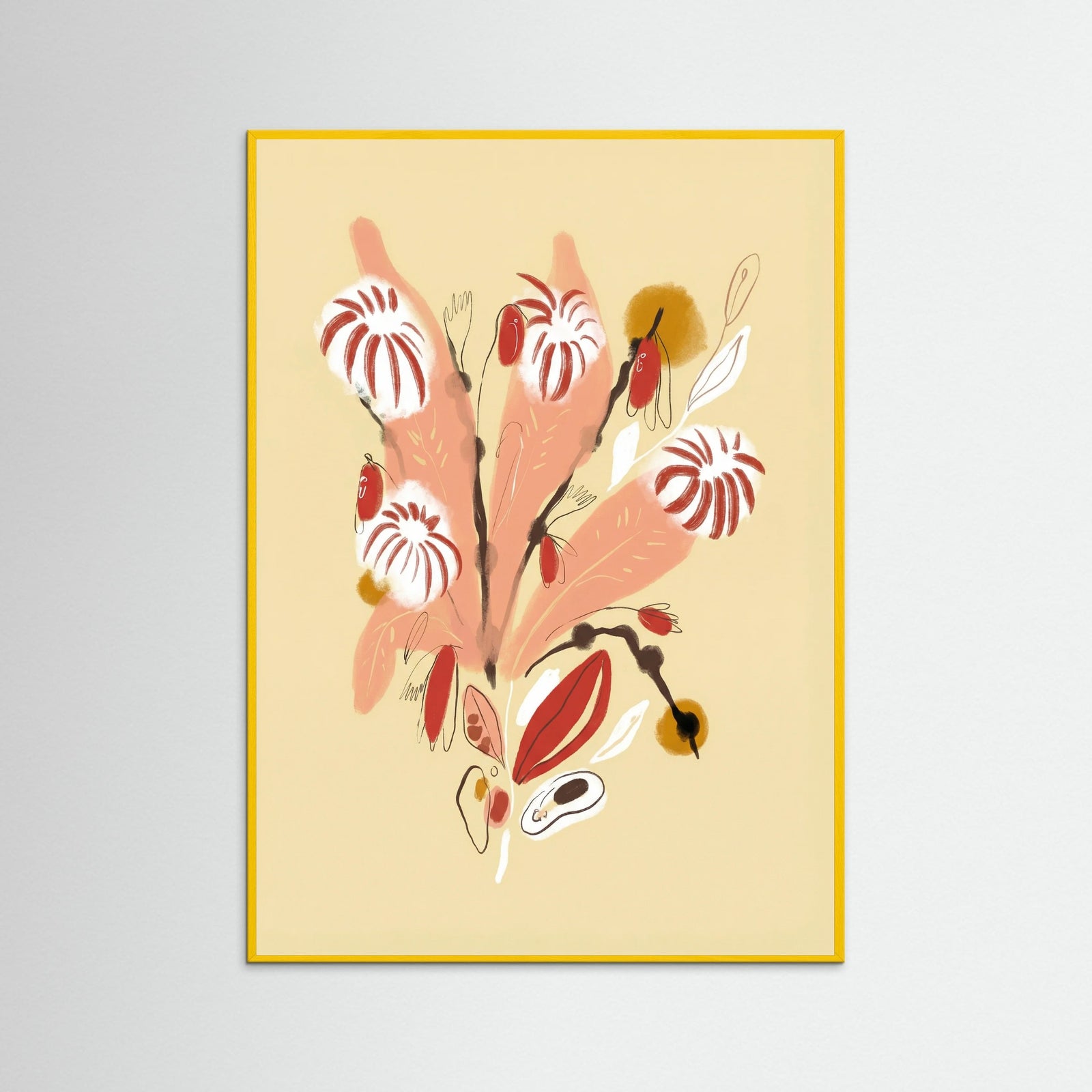 Yellow Wood Apricot Bloom Sketch