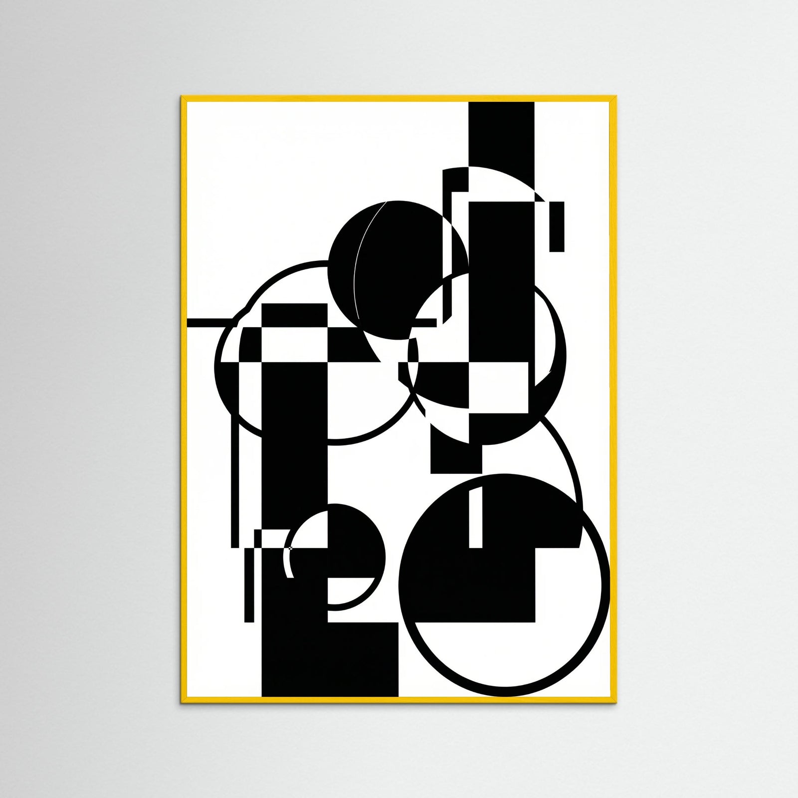 Yellow Wood Art Print Beige