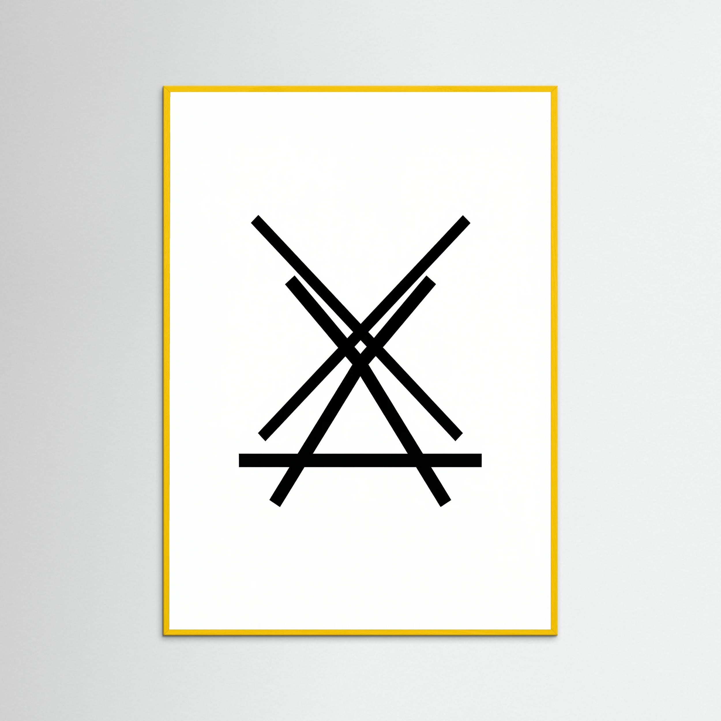 Yellow Wood Art Print Beige
