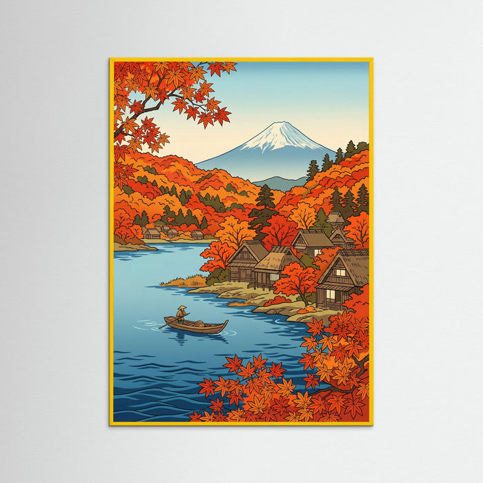 Yellow Wood Autumn River Bridge