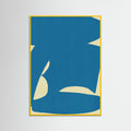 Yellow Wood B Cut Out In Blue Poster