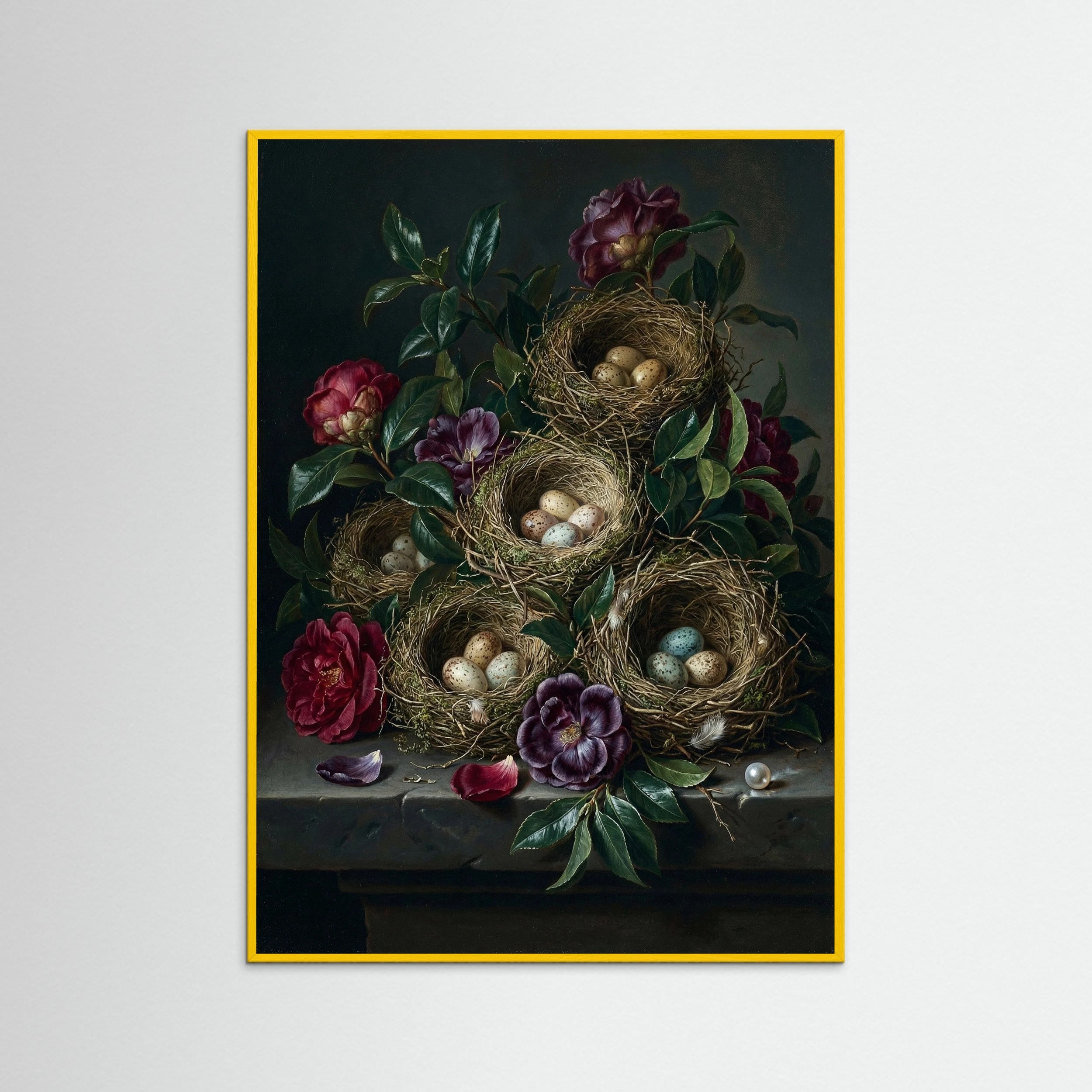Yellow Wood Baroque Floral Opulence