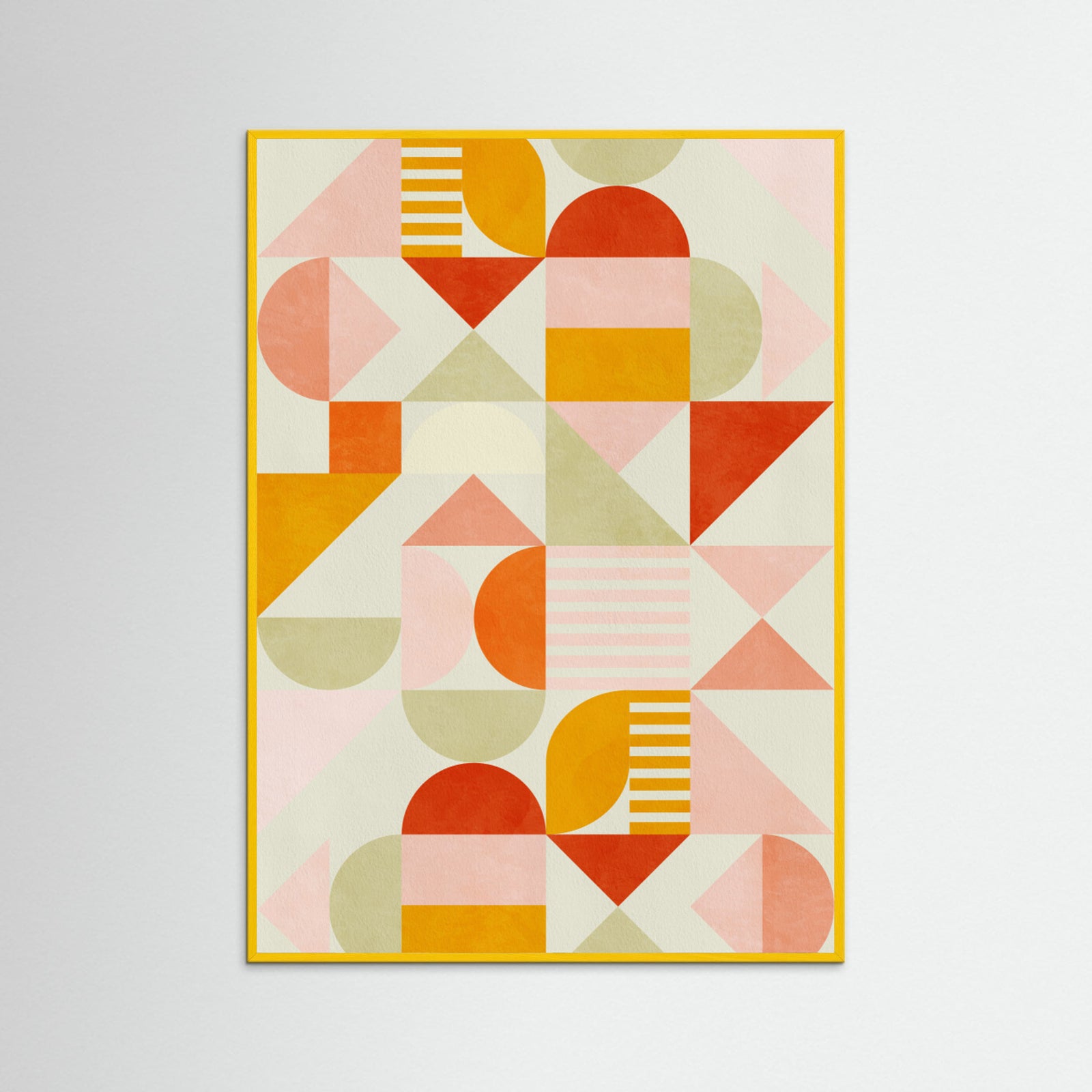 Yellow Wood Bauhaus Fun Pastel Poster