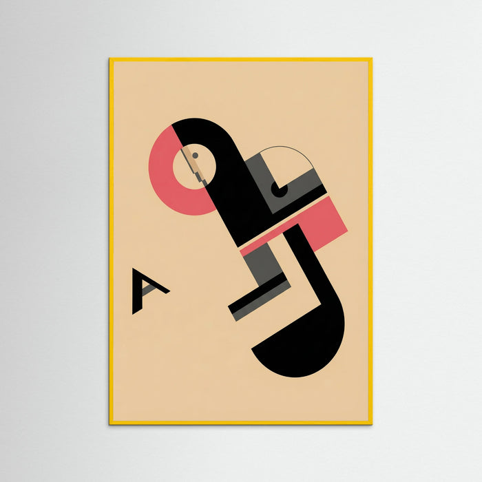 Yellow Wood Bauhaus Geometric Display