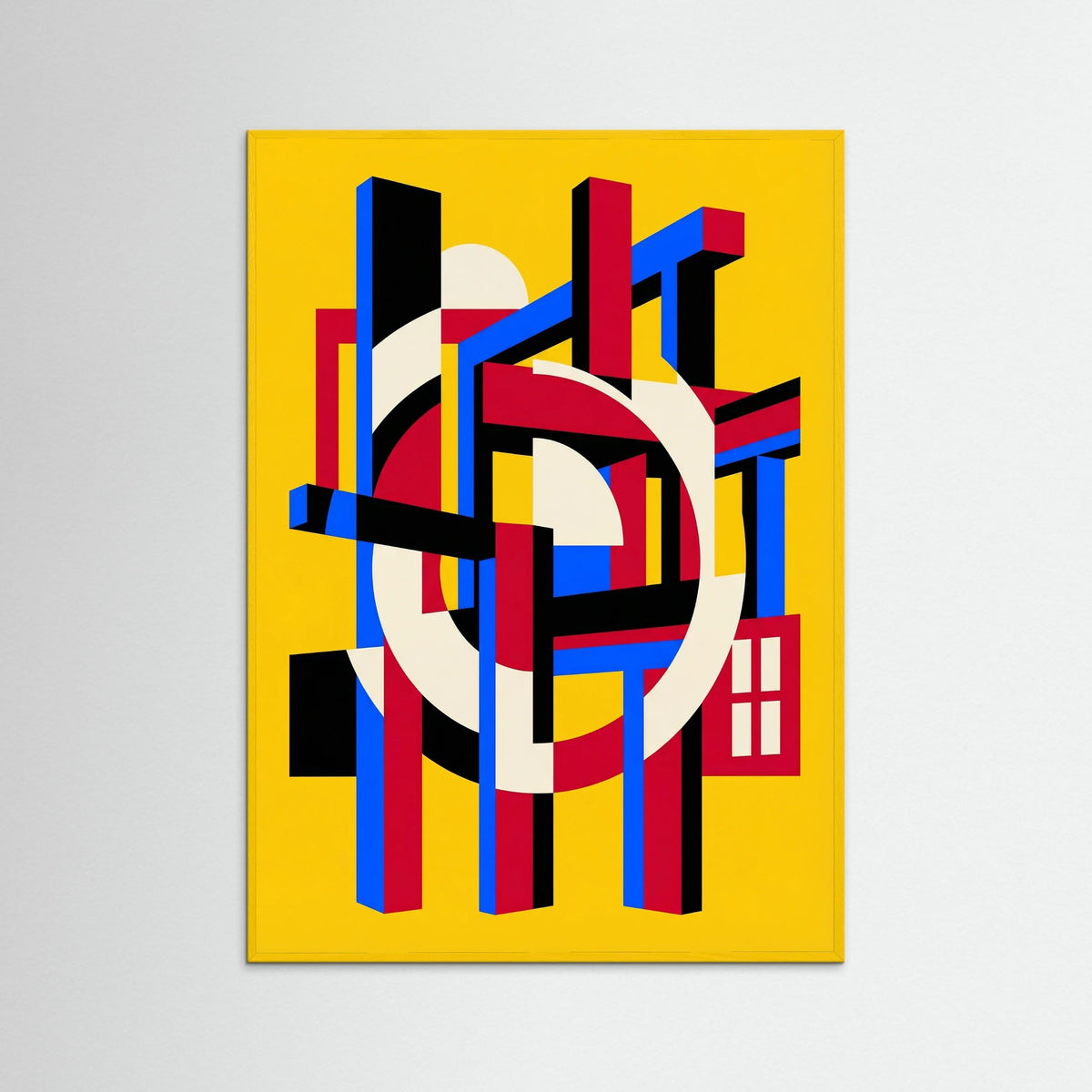 Yellow Wood Bauhaus Geometric Eye