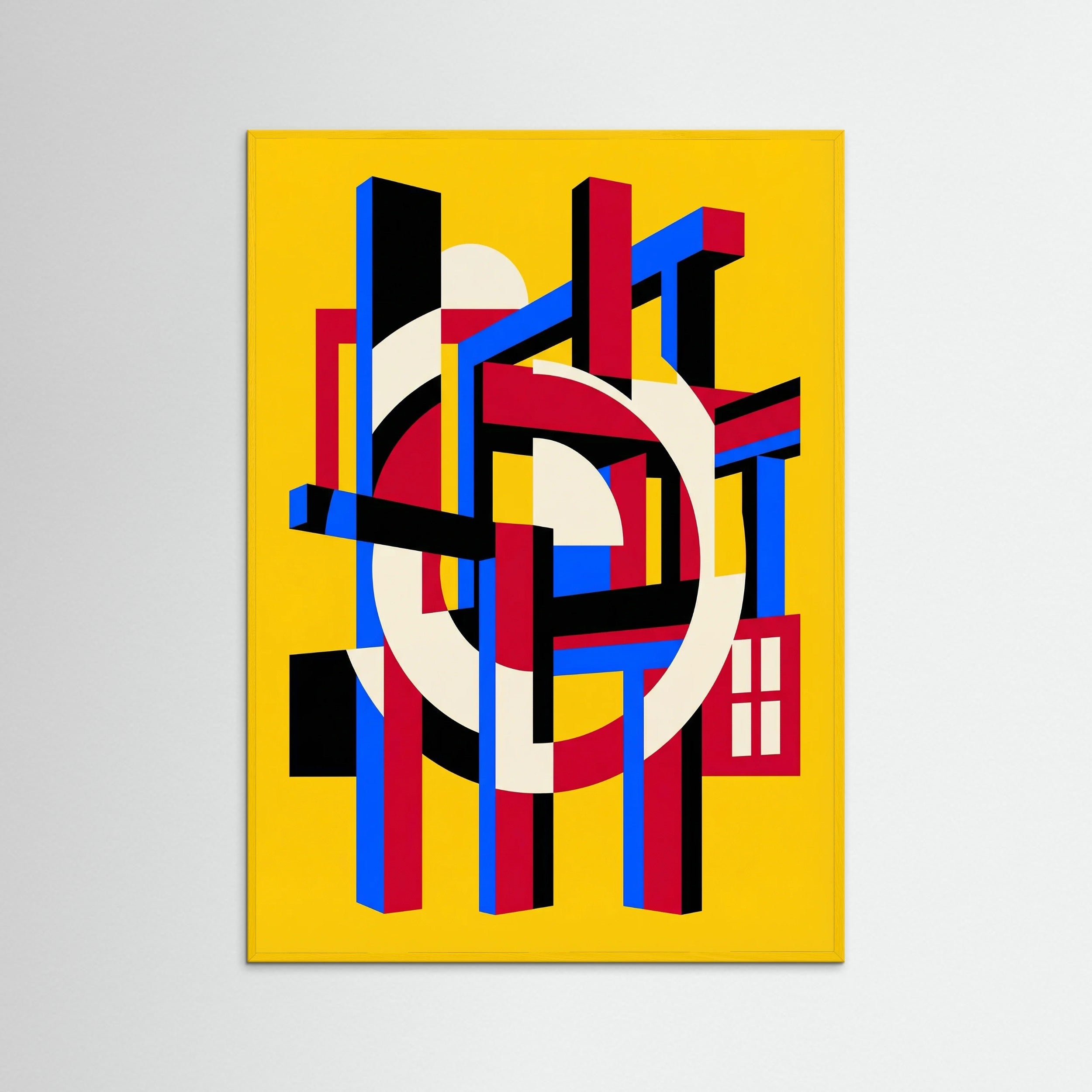 Yellow Wood Bauhaus Geometric Eye