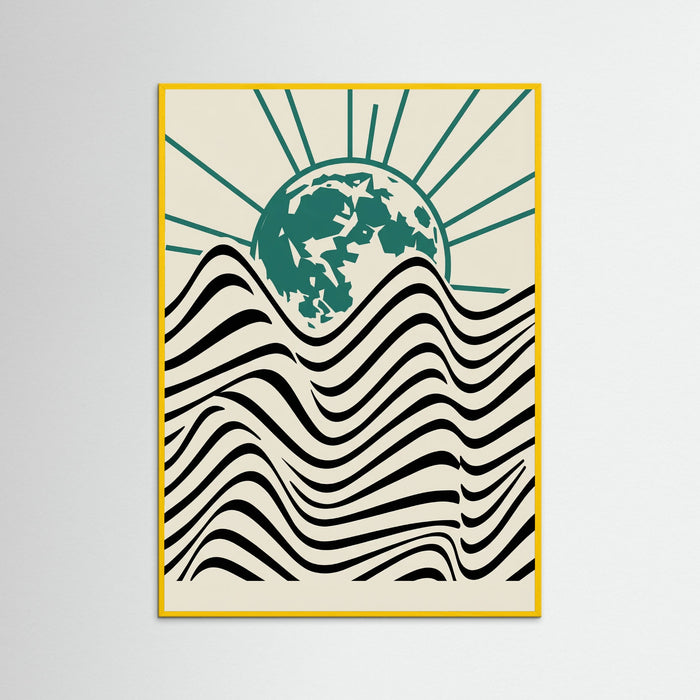 Yellow Wood Bauhaus Sun Waves