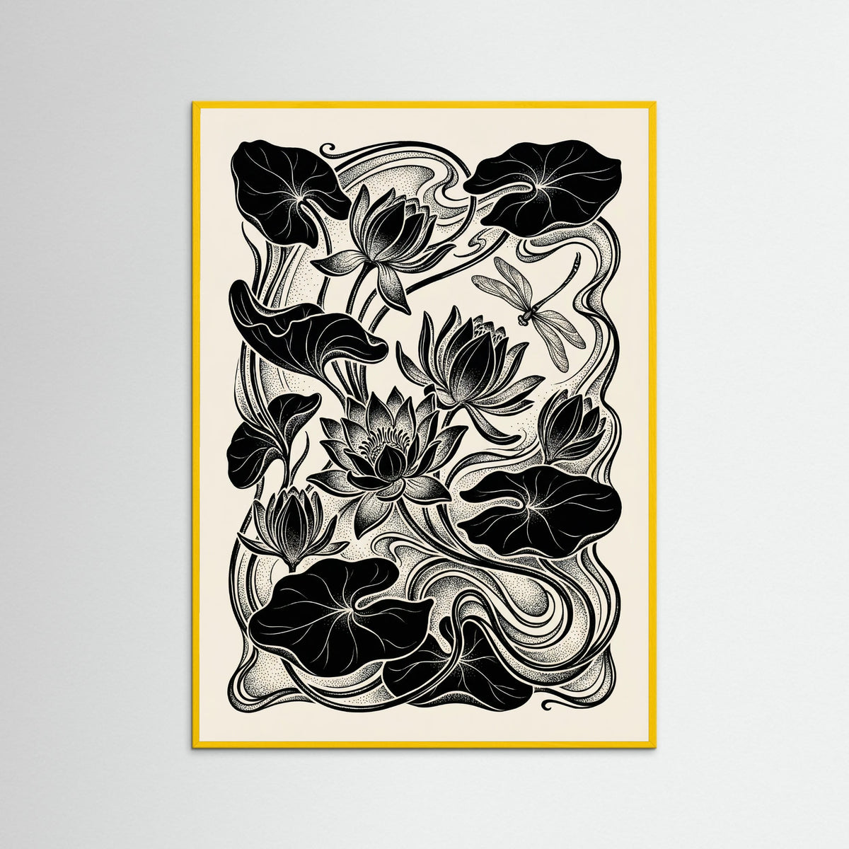 Yellow Wood Beardsley Floral Nouveau