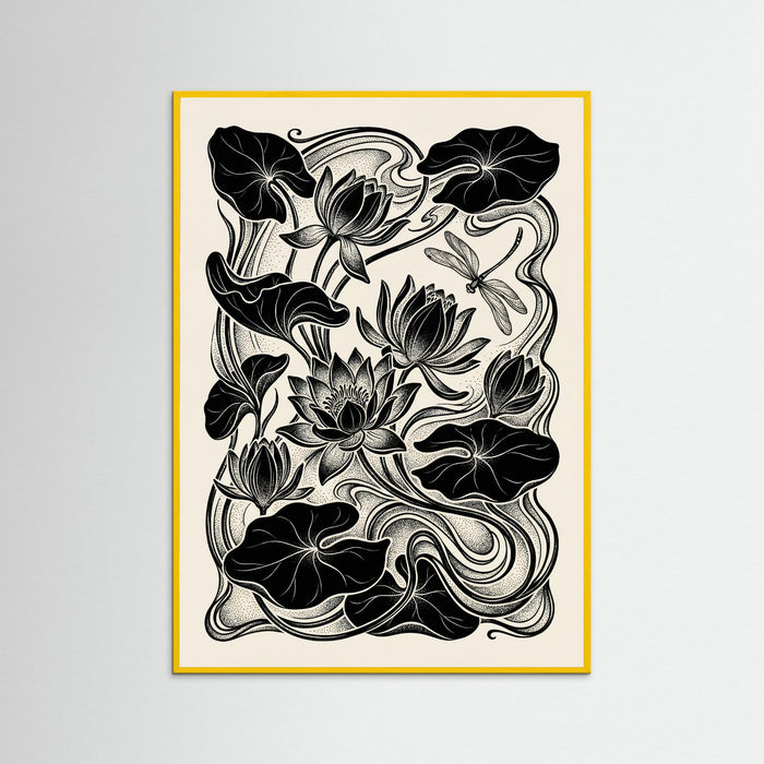 Yellow Wood Beardsley Floral Nouveau