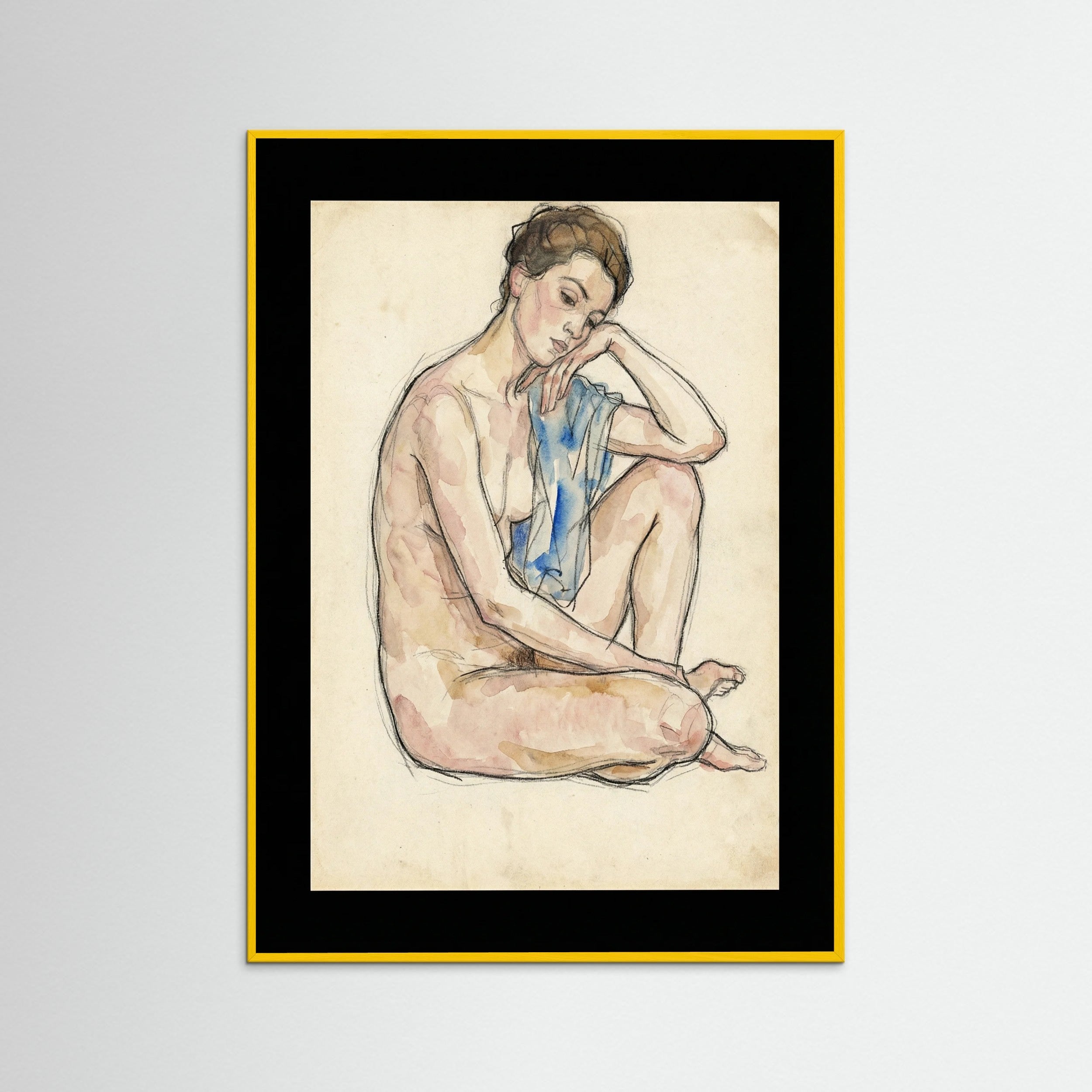 Yellow Wood Bending Figure Study