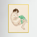 Yellow Wood Bending Nude Study