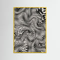 Yellow Wood Black And White Net Pattern Poster