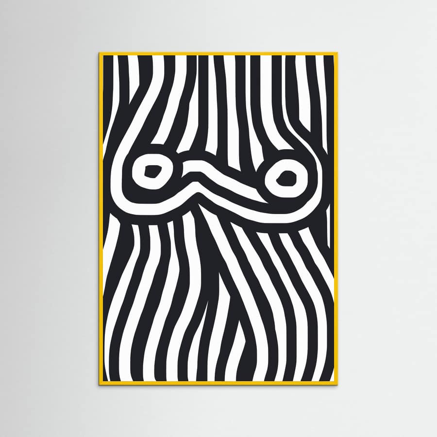 Plakat Black and White Striped Nude – plakat i druk artystyczny