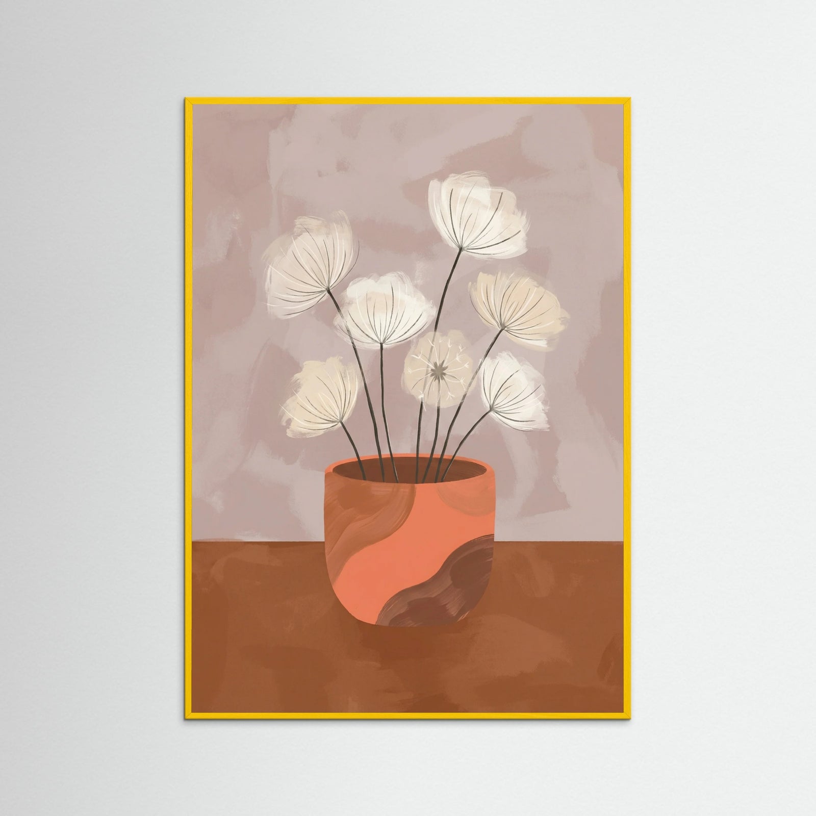 Yellow Wood Blossom Vase