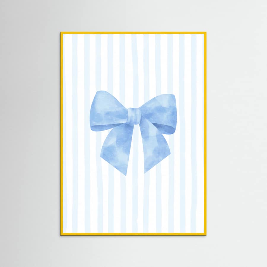 Póster Blue Bow On Stripes – póster e impresión artística