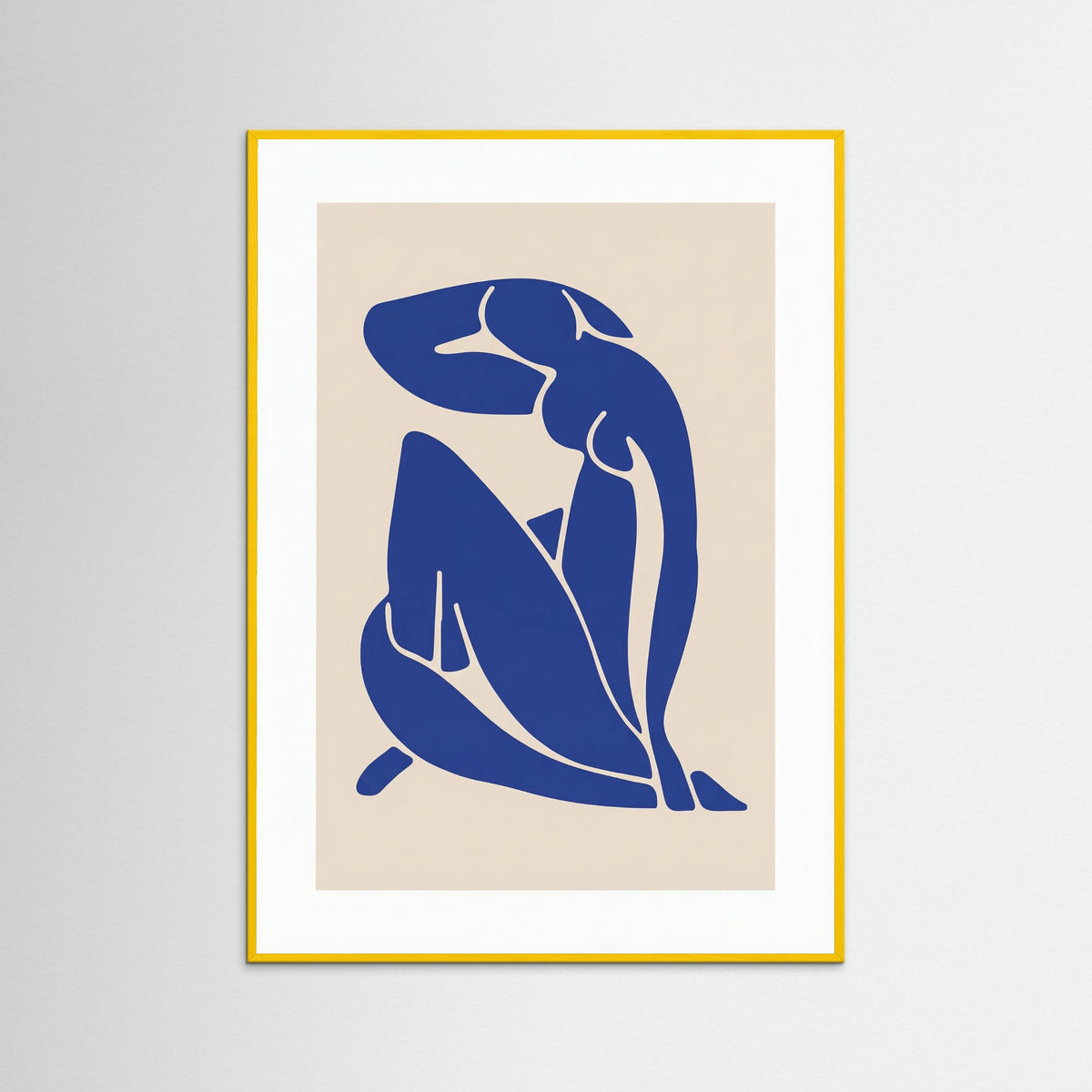 Yellow Wood Blue Nude Abstraction