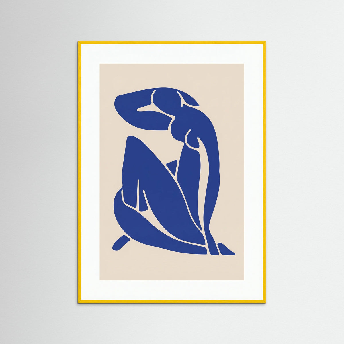 Yellow Wood Blue Nude Abstraction