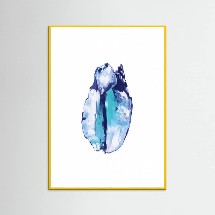 Blue Seashell On White Background No5 Poster – Poster und Kunstdruck
