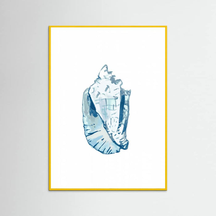 Blue Seashell On White Background No6 Poster – plakat og kunsttryk