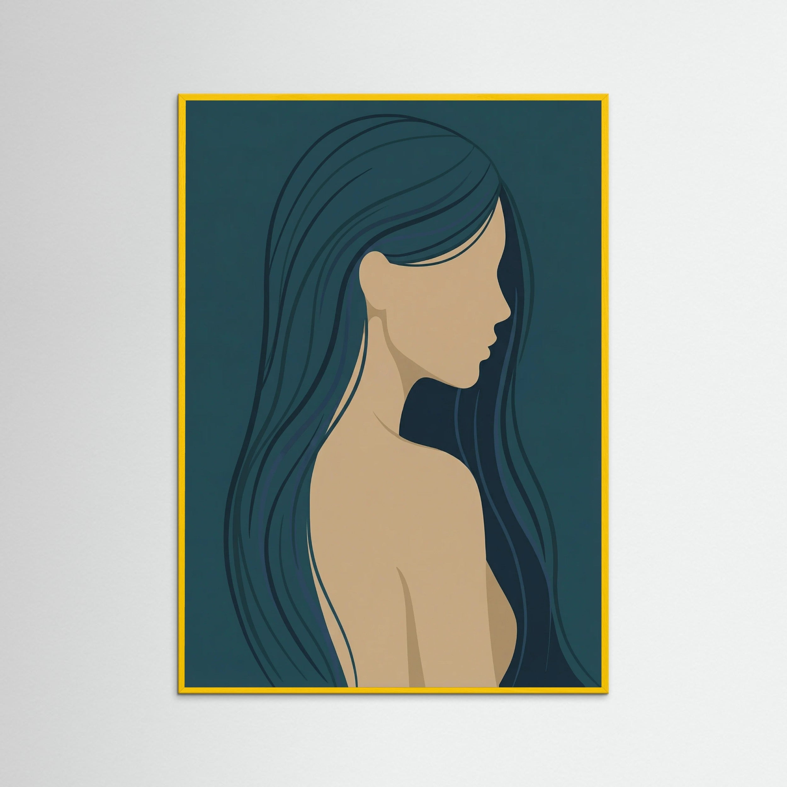 Yellow Wood Blue Silhouette