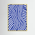 Yellow Wood Blue and White Striped Nude Poster