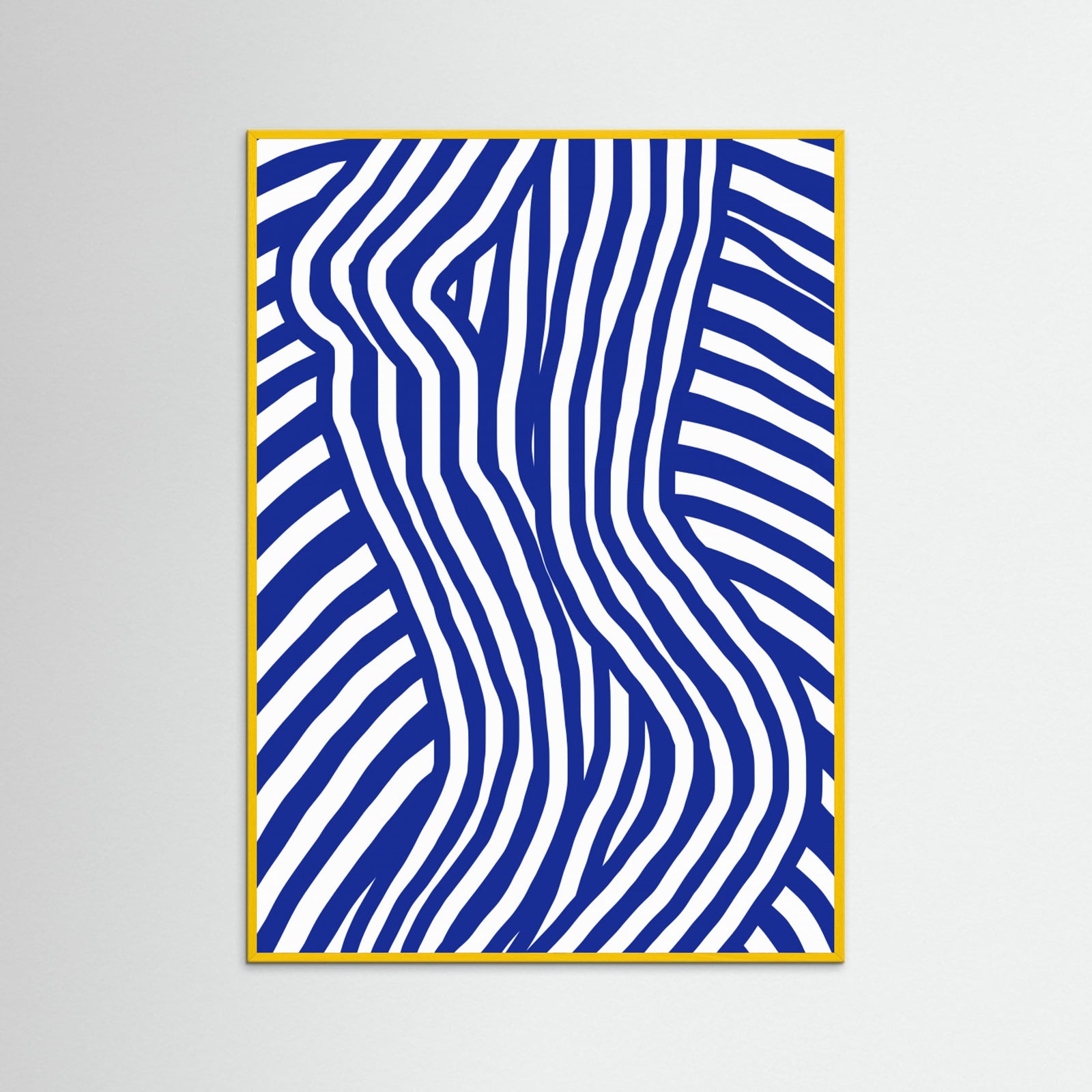 Yellow Wood Blue and White Striped Nude Poster