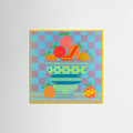 Yellow Wood Blues and Oranges Poster