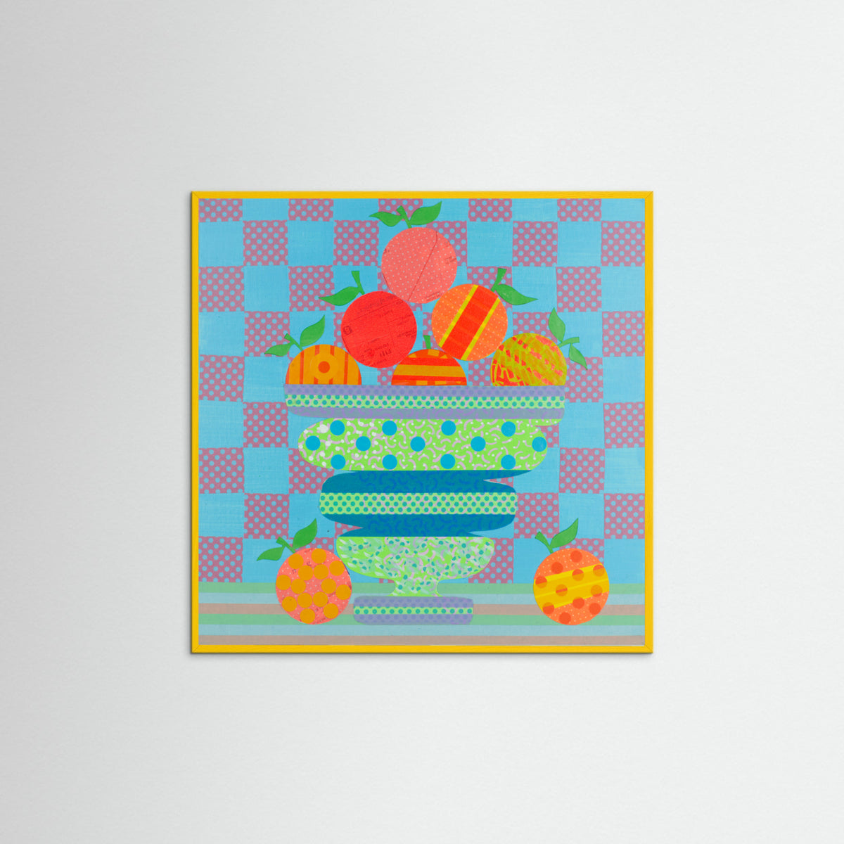 Yellow Wood Blues and Oranges Poster