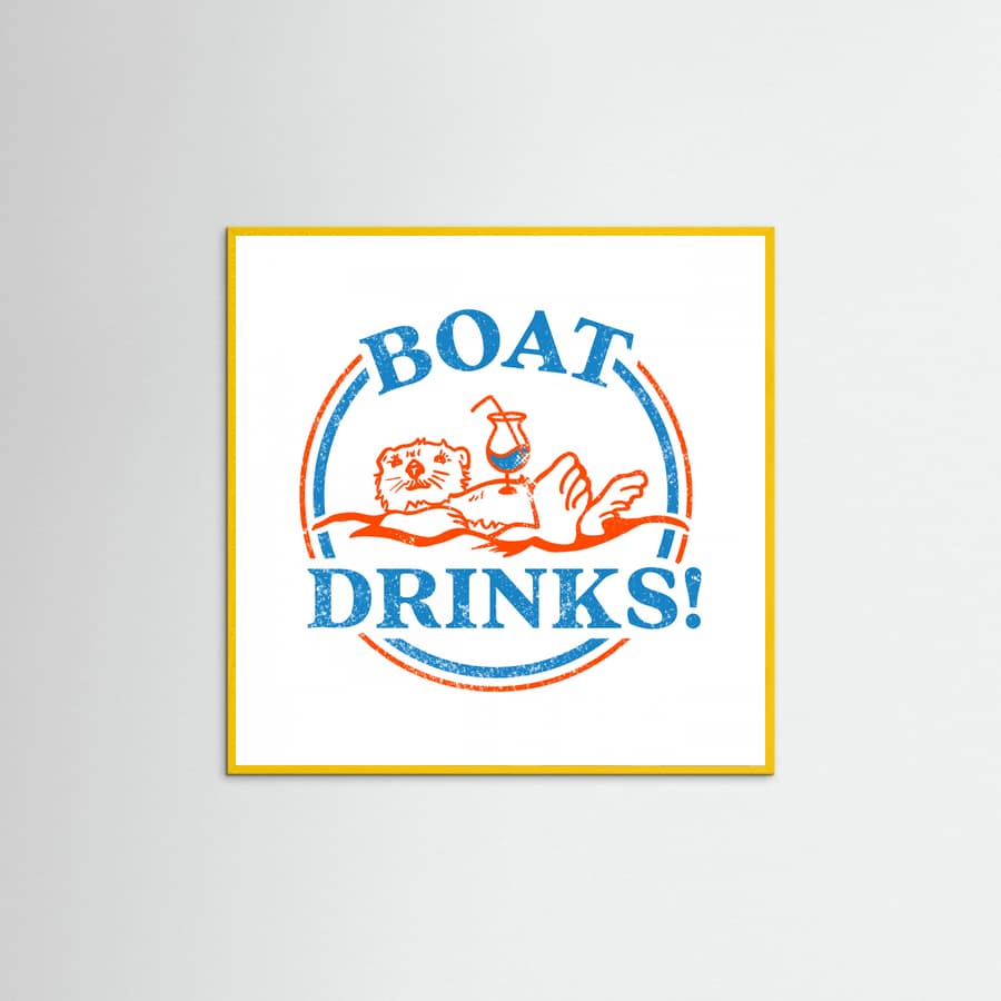 Boat Drinks Cocktail Drinking Otter Poster – Poster und Kunstdruck