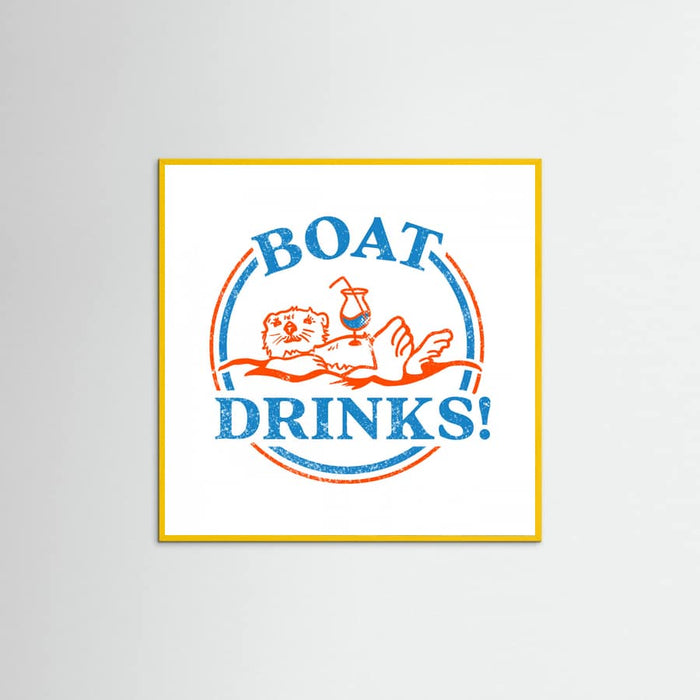 Boat Drinks Cocktail Drinking Otter Poster – Poster und Kunstdruck