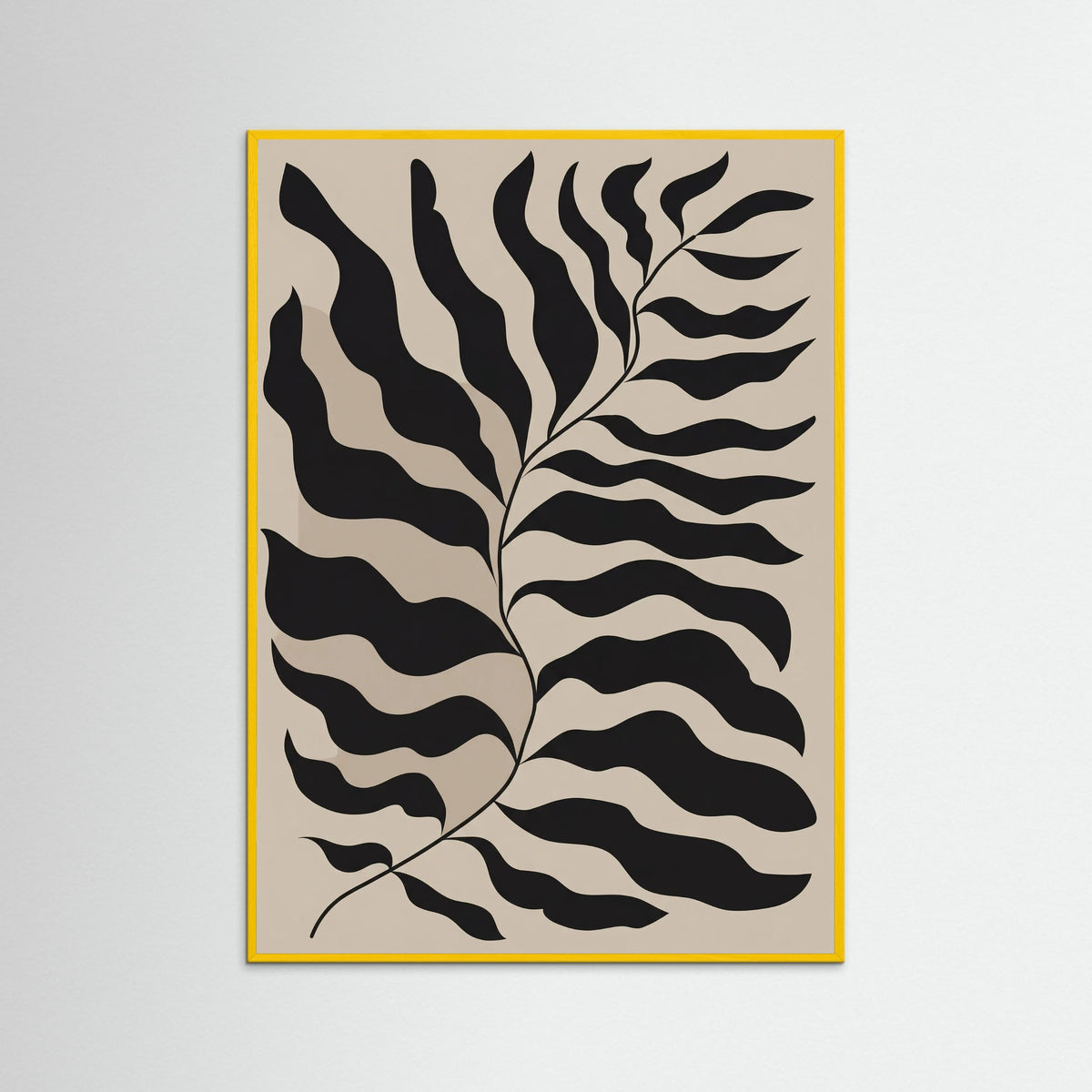 Yellow Wood Bohemian Frond Abstract