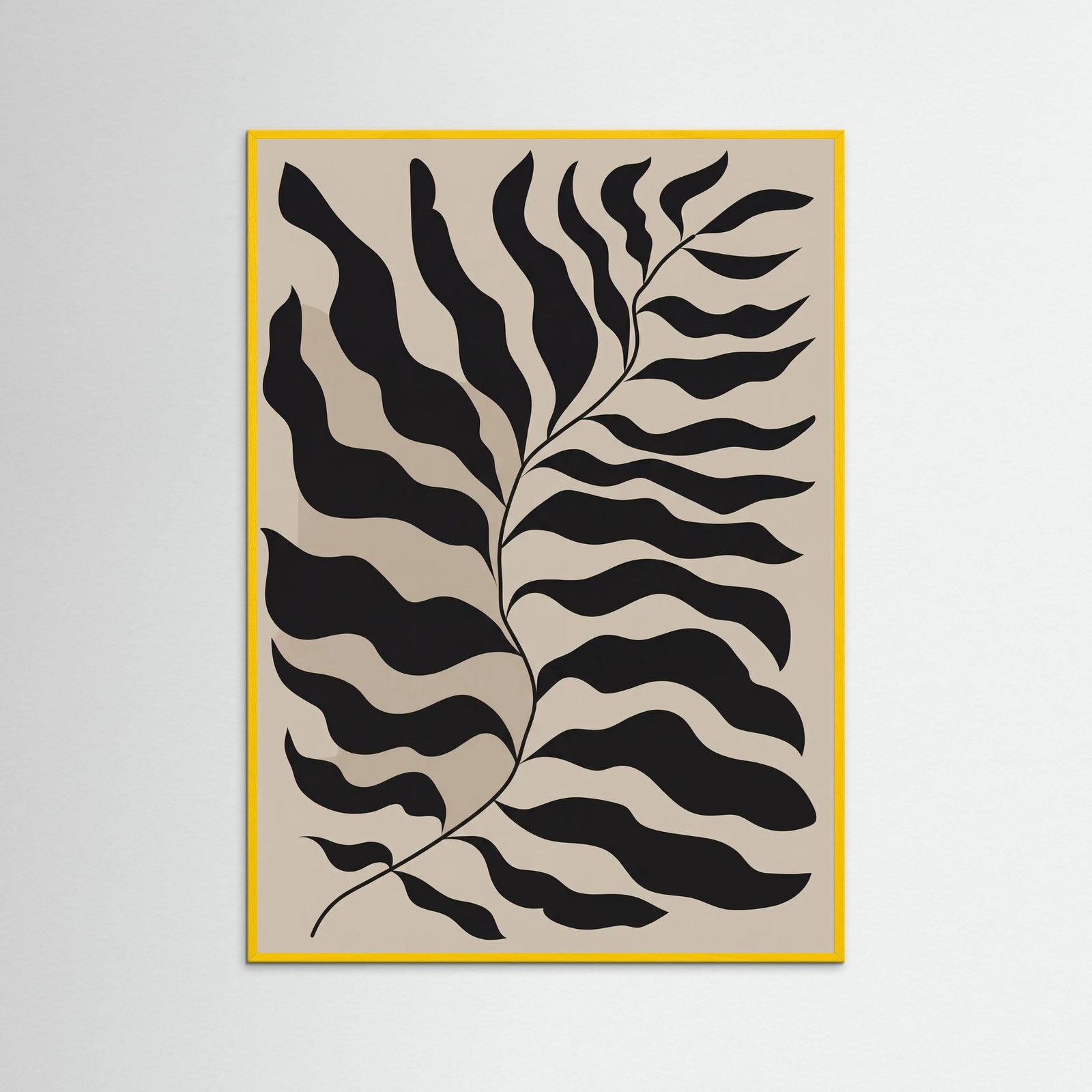 Yellow Wood Bohemian Frond Abstract