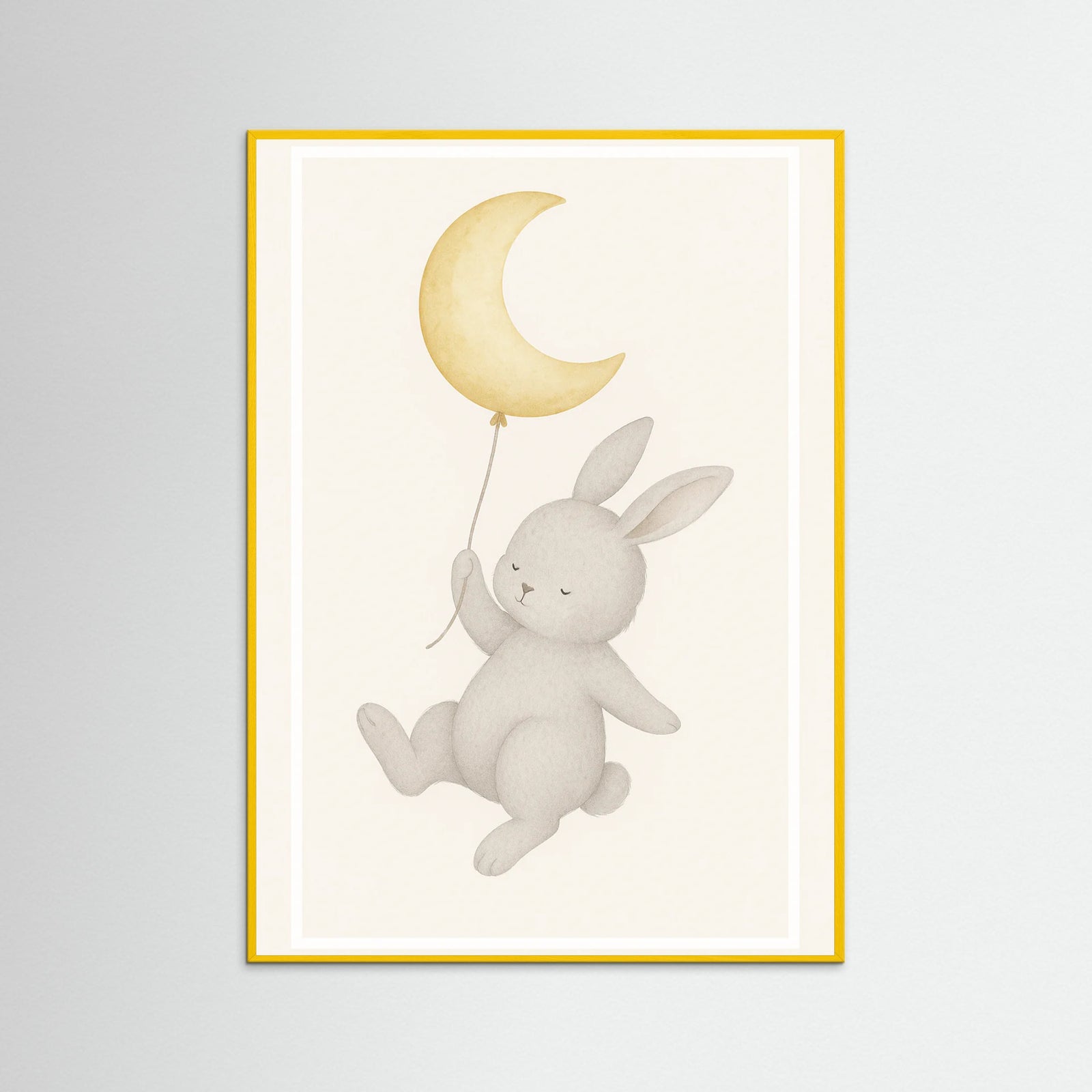 Yellow Wood Bunny Moon Balloon
