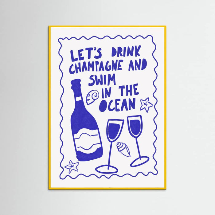 Plakat Champagne by the ocean – plakat i druk artystyczny