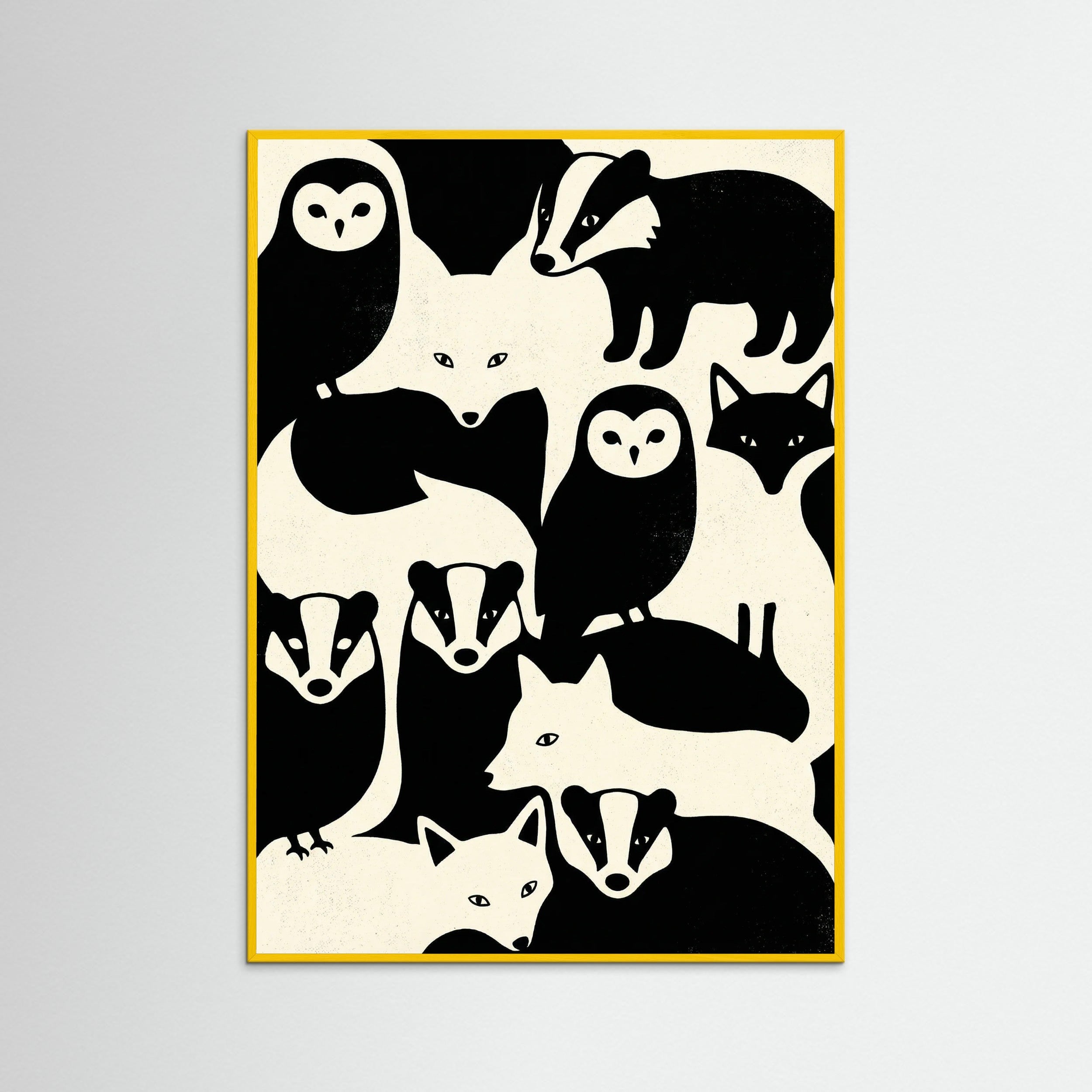 Yellow Wood Checkerboard Felines