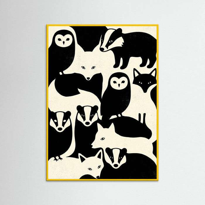 Yellow Wood Checkerboard Felines