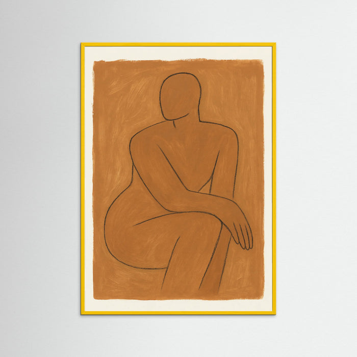 Yellow Wood Clay Figure