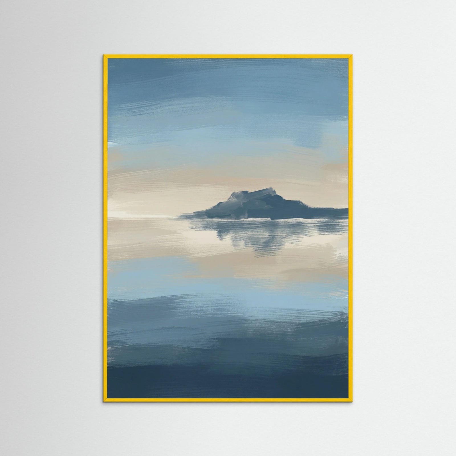 Yellow Wood Cloud Mountain Reflection
