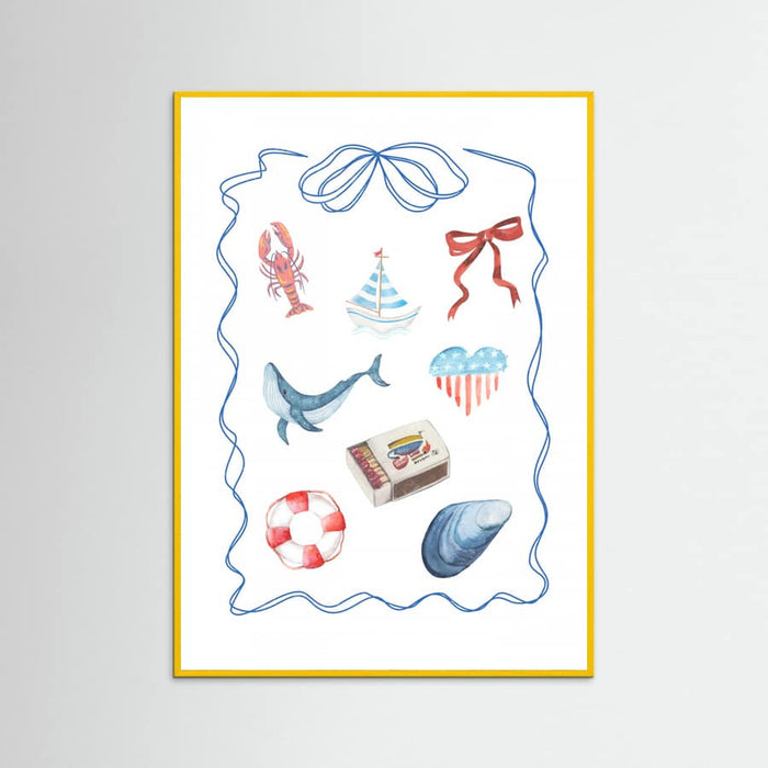 Coastal Collage Poster – poster and art print