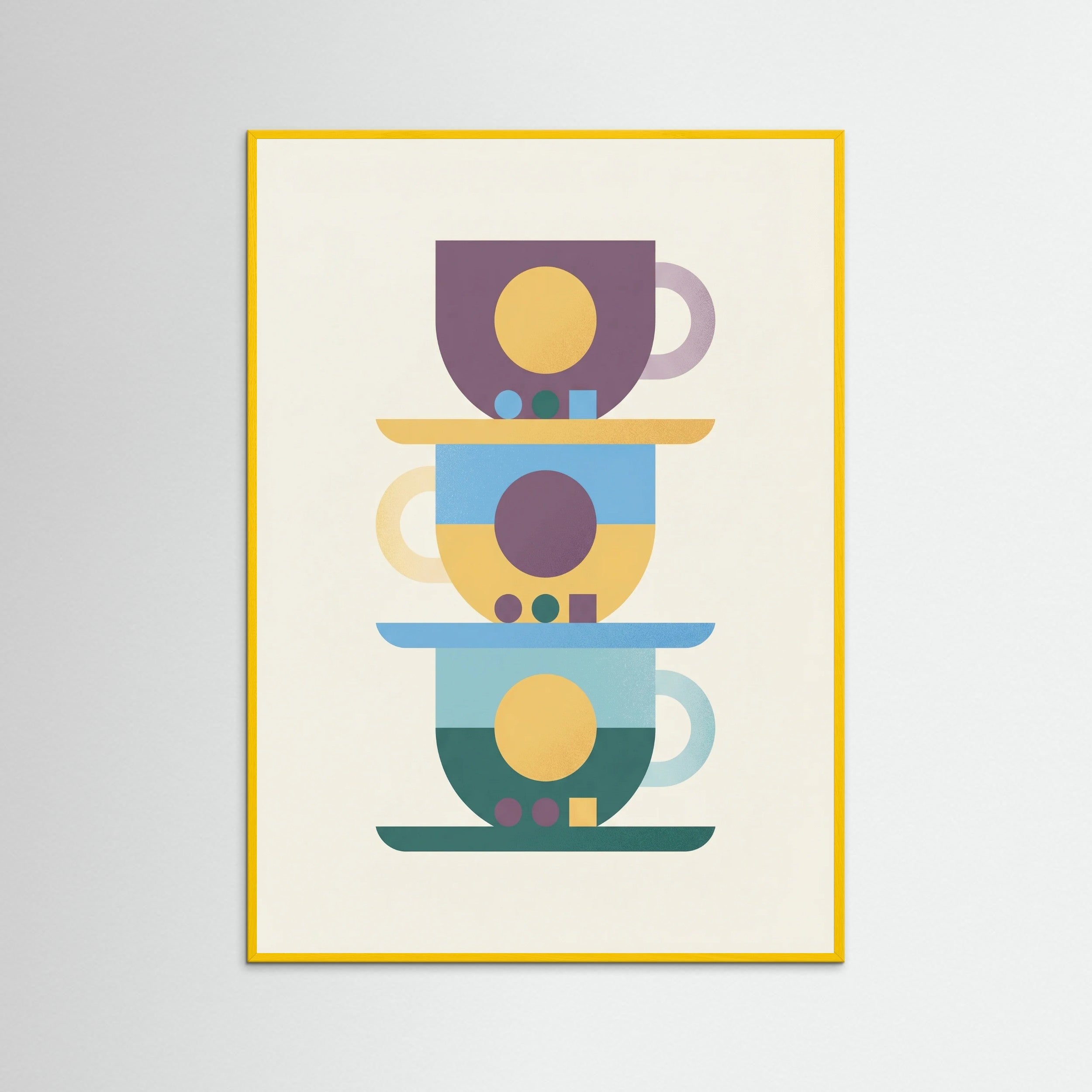 Yellow Wood Coffee Pot Abstraction