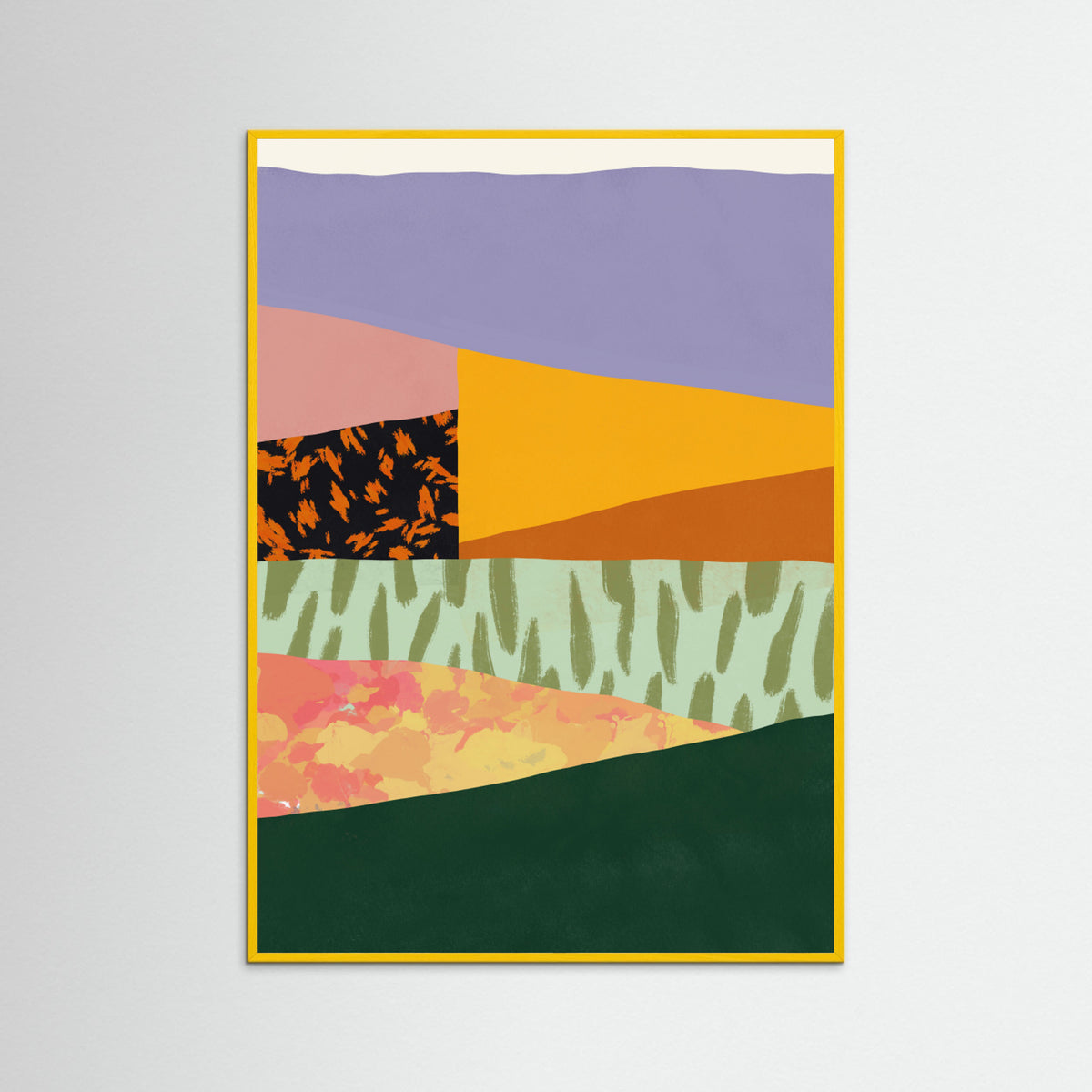 Yellow Wood Collage abstract minimalism Poster