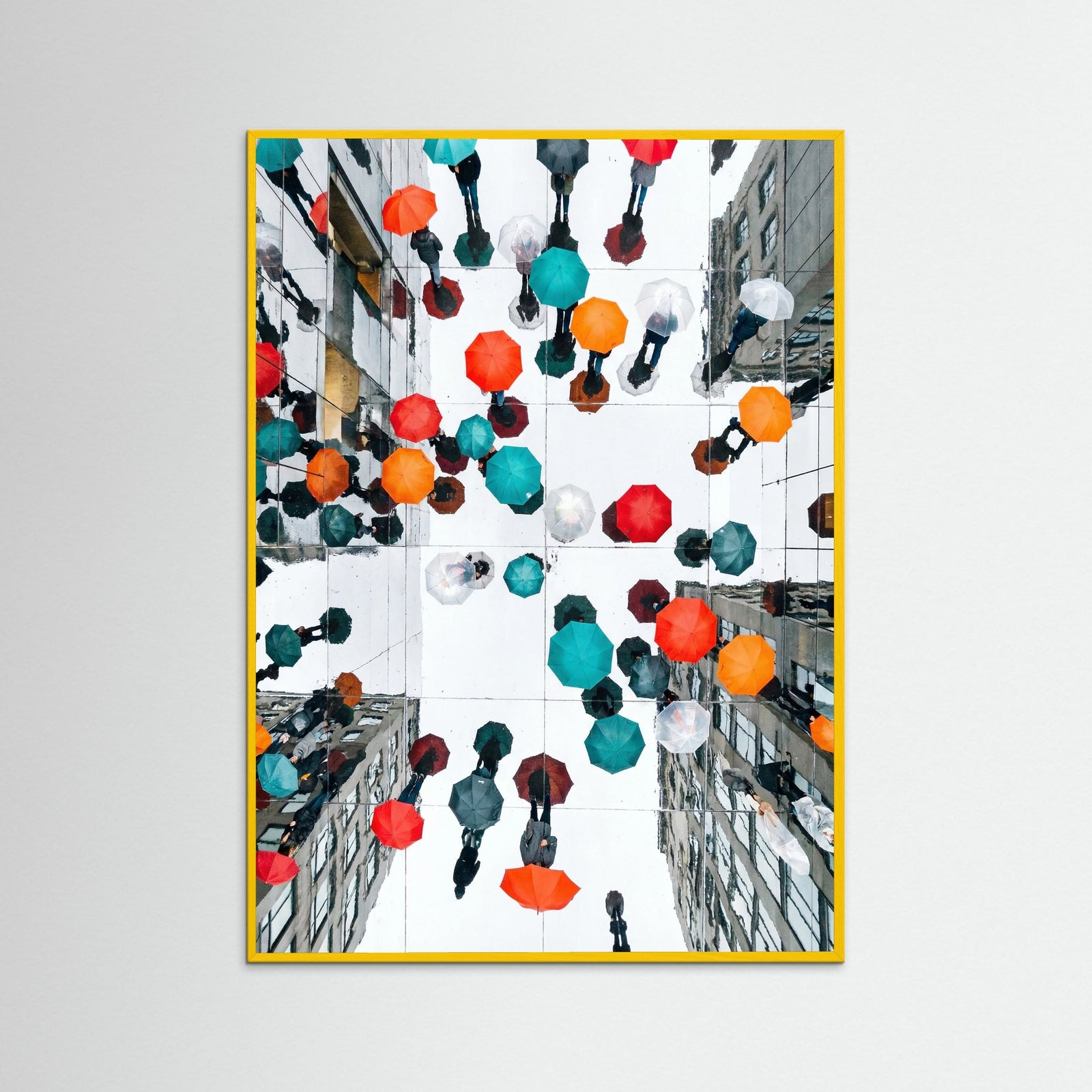 Yellow Wood Colorful Rain Promenade