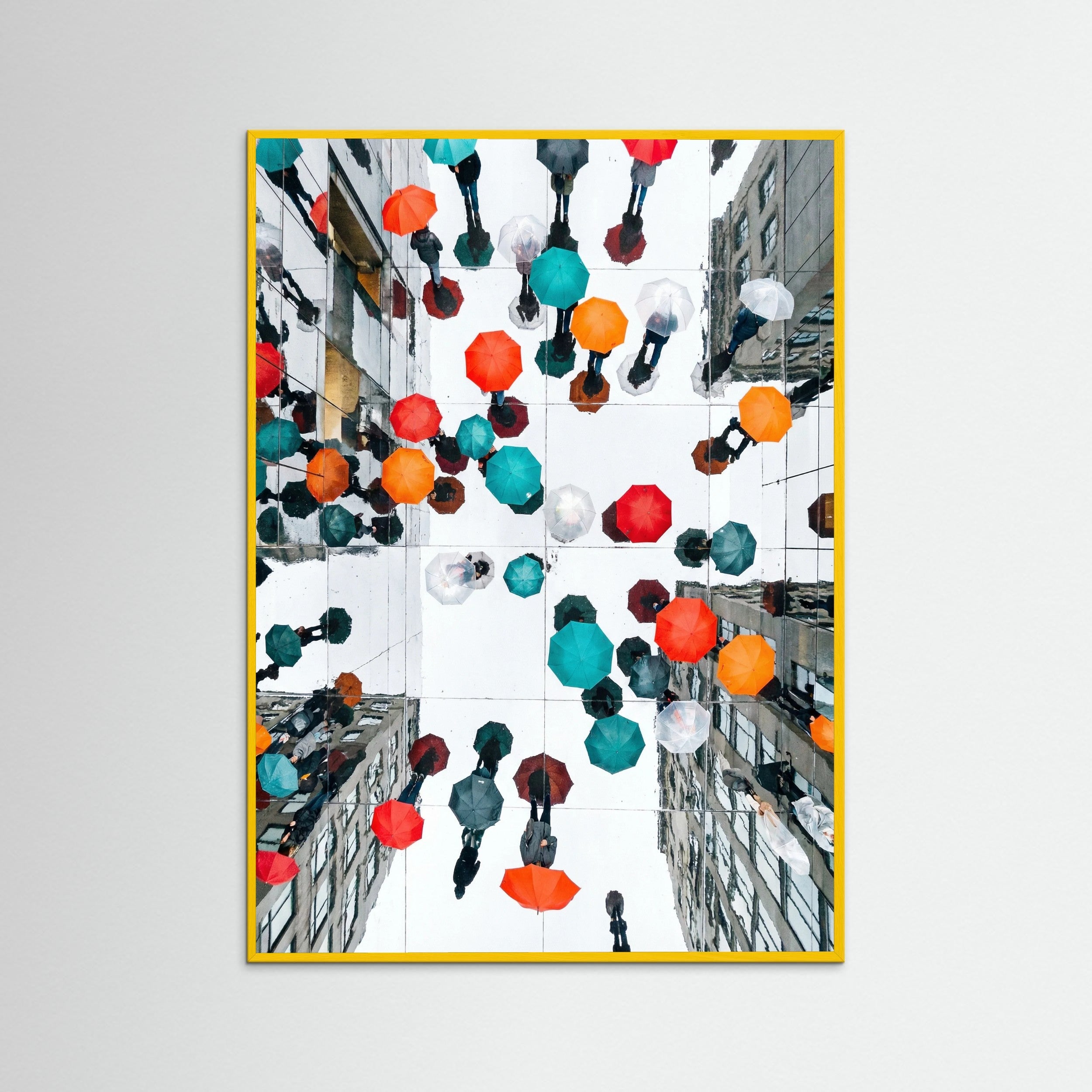 Yellow Wood Colorful Rain Promenade