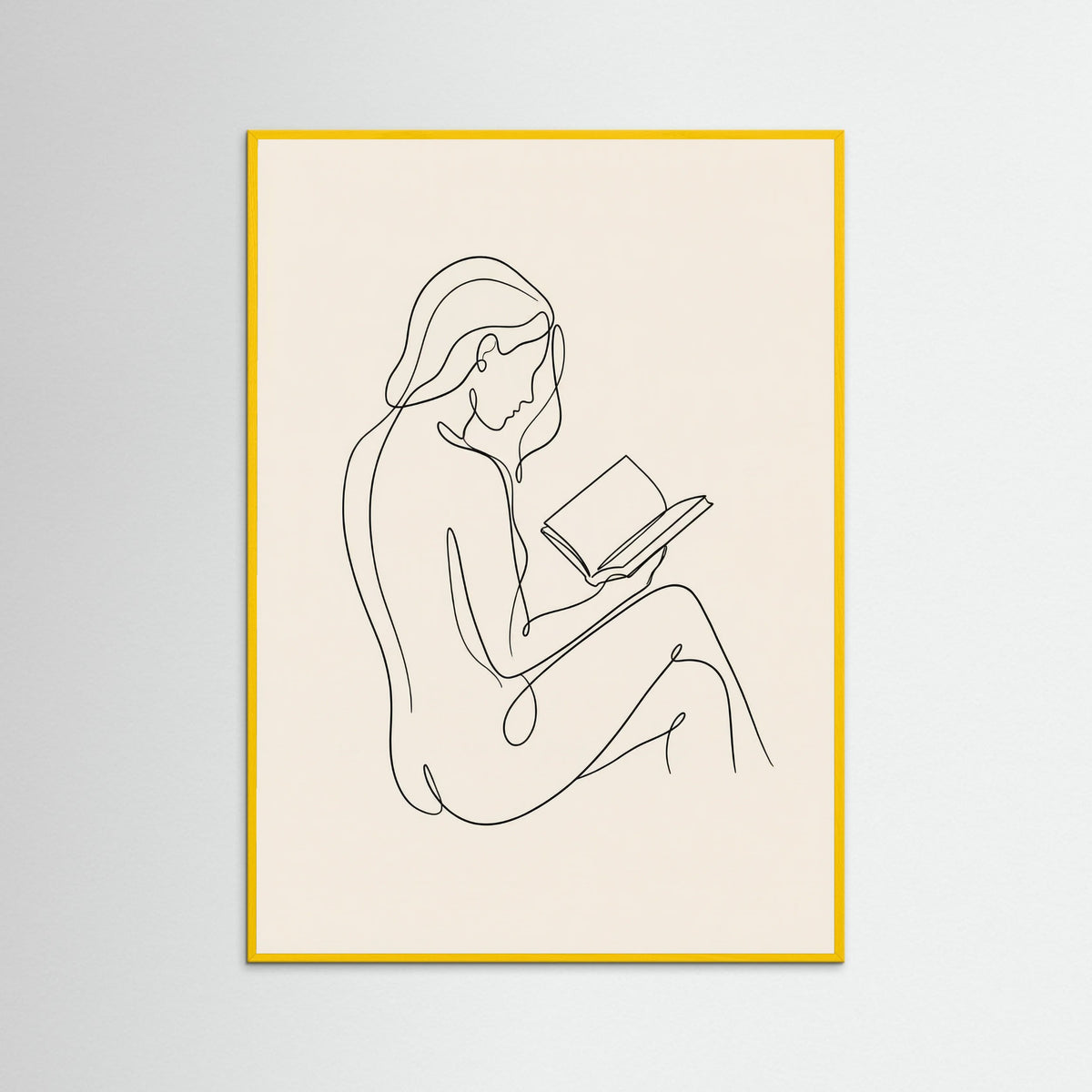 Yellow Wood Contemplative Line Portrait